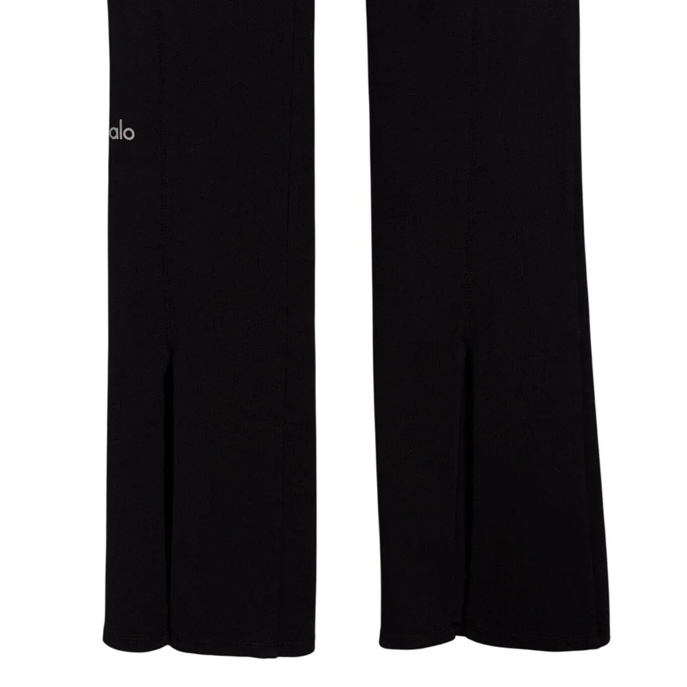 ALO YOGA Women's Airbrush High-Waist Kick-Back Legging, Black, Size Small